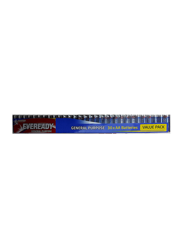 Eveready AA Battery Set, 30 Piece, Blue