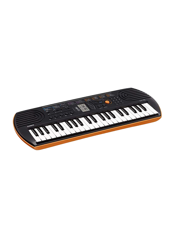Casio SA-76 Keyboard, 44 Key Mini, Black/Orange