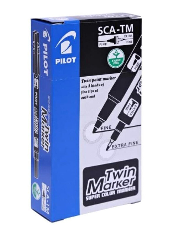 Pilot 12-Piece Twin Marker Set, Black