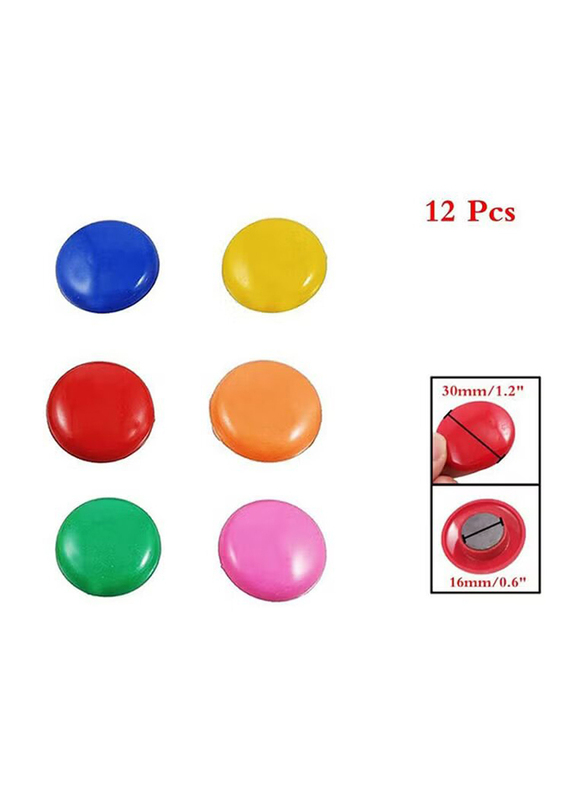 Magnetic Button, 12 Piece, Multicolour