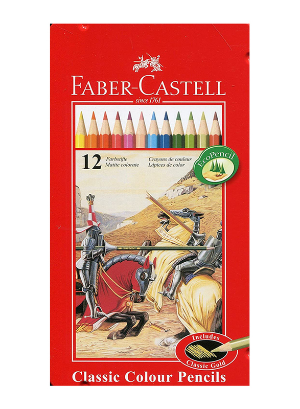 Faber-Castell 12-Piece Classic Color Pencil Set, Multicolour