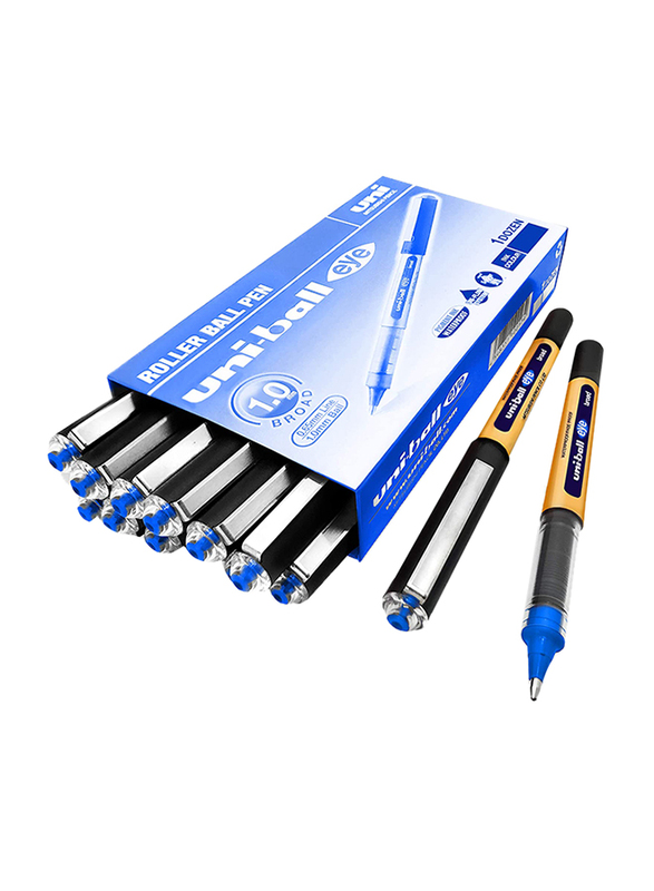 Uniball 14-Piece Eye Broad Liquid Ink Rollerball Pen Set, 1.0mm, Blue