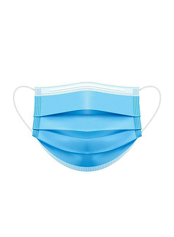 3 Ply Disposable Face Mask, Blue, 50 Pieces