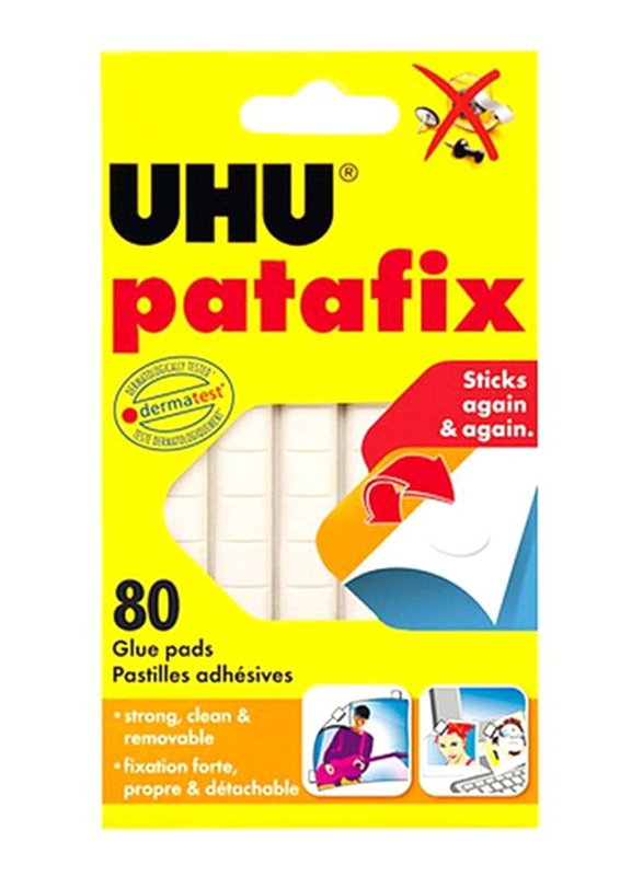 UHU Patafix Glue Pad, 80-Piece, White