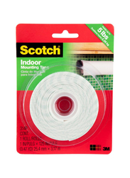 Scotch Indoor Mounting Tape, 25.4mm x 3.17 meters, Green/White