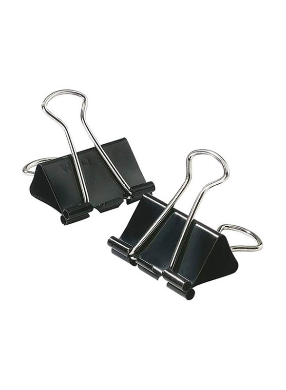 Foldable Metal Binder Clips, 51mm, 12 Pieces, Black