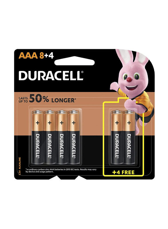 

Duracell Type AAA Alkaline Batteries, 12-Piece, Gold/Black