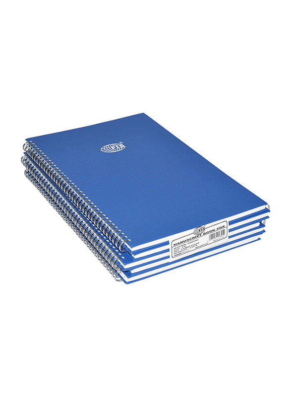 

FIS Manuscript Books with Spiral Binding, 8mm, 5 x 96 Sheets, Blue