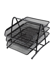 Mesh 3 Tier Letter Tray, Black