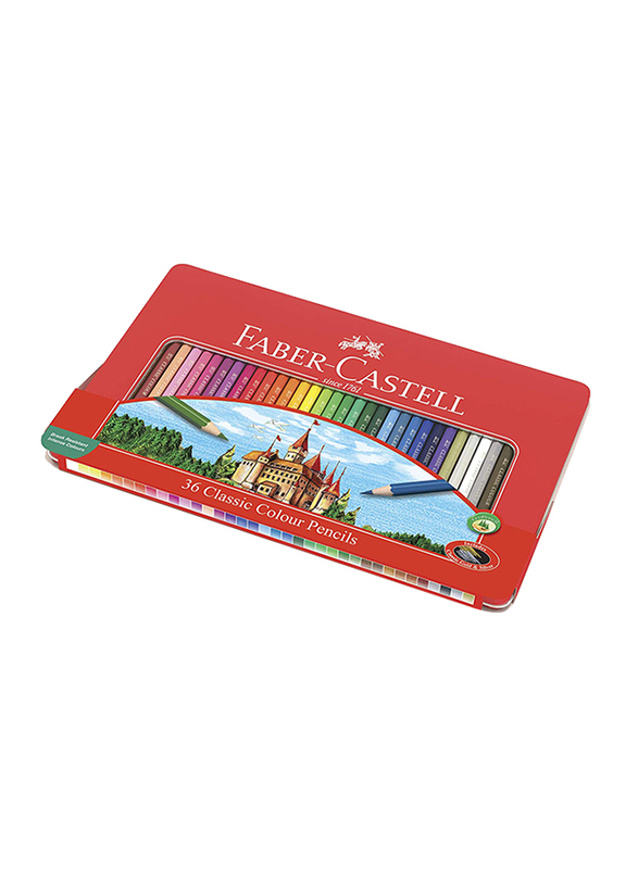 Faber-Castell Classic Wooden Colour Pencil Set, 36 Pieces, Multicolour