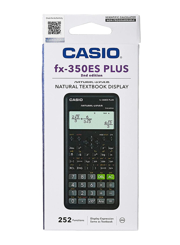 كاسيو FX-350ES Plus 252 وظيفة حاسبة علمية، أسود