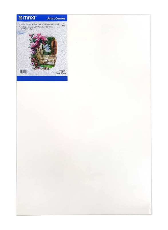 

Maxi Stretched Canvas Board, 380 GSM, 60 x 90cm, White