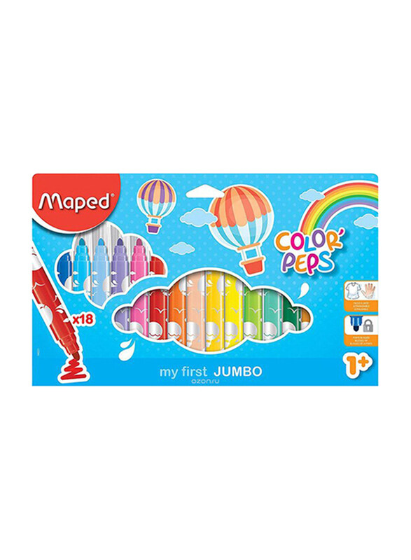 

Maped Color'Peps Jumbo Felt Tip Colour Pen Set, 18 Pieces, Multicolour