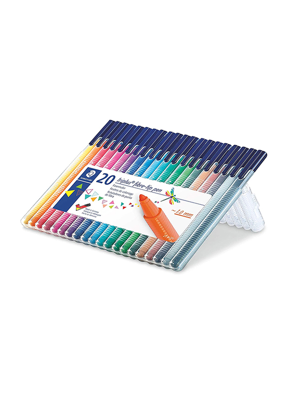 Staedtler Triplus Fiber-Tip Coloured Pen Set, 20 Pieces, Multicolour