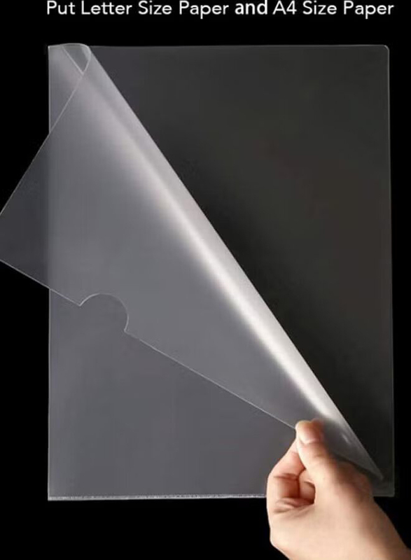 A4 L-Shaped Project Folder, 36 Piece, Transparent