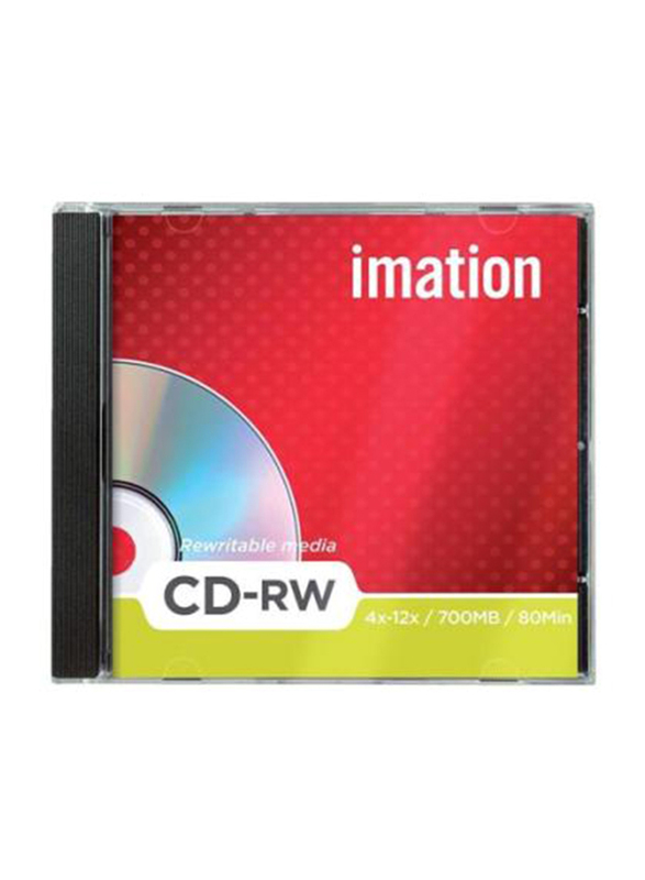 Imation 10-Piece CD-R 52x Rewritable Media CD in Slim Case for Computer, 700MB, Red/Yellow