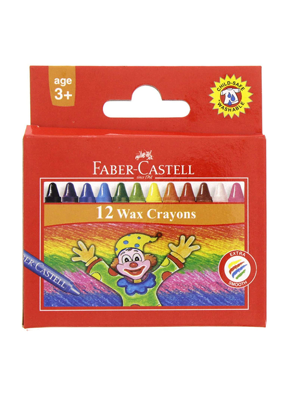 Faber-Castell Wax Crayons, 12-Piece, Multicolour