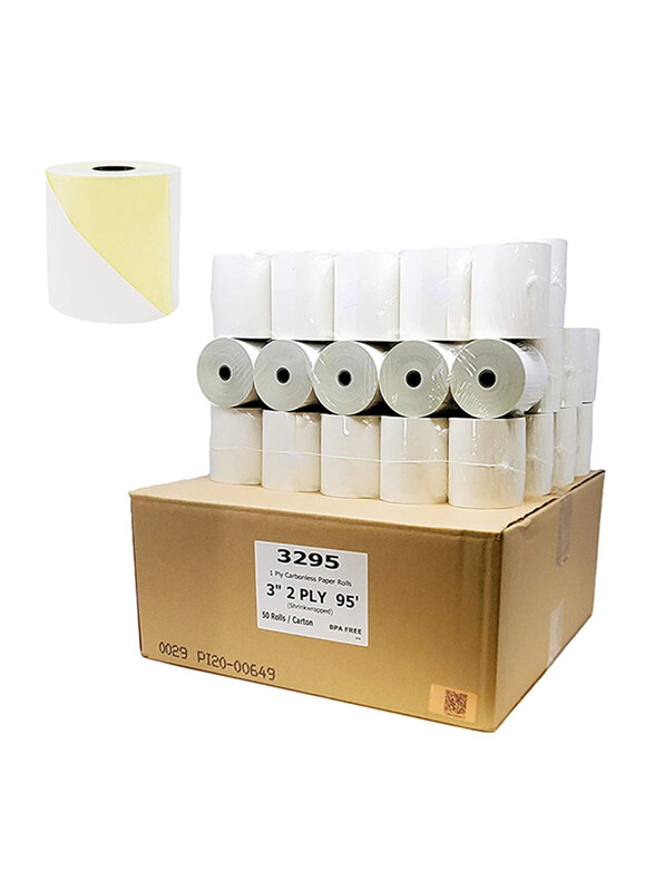 

BuyRegisterRolls Carbonless Printing Paper Rolls, 50 Pieces, White