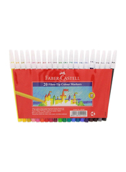 Faber-Castell Fibre-Tip Colour Markers Set, 20 Pieces, Multicolour