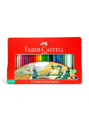Faber-Castell 36-Piece Classic Pencils Colour In A Flat Metal Tin, Multicolour