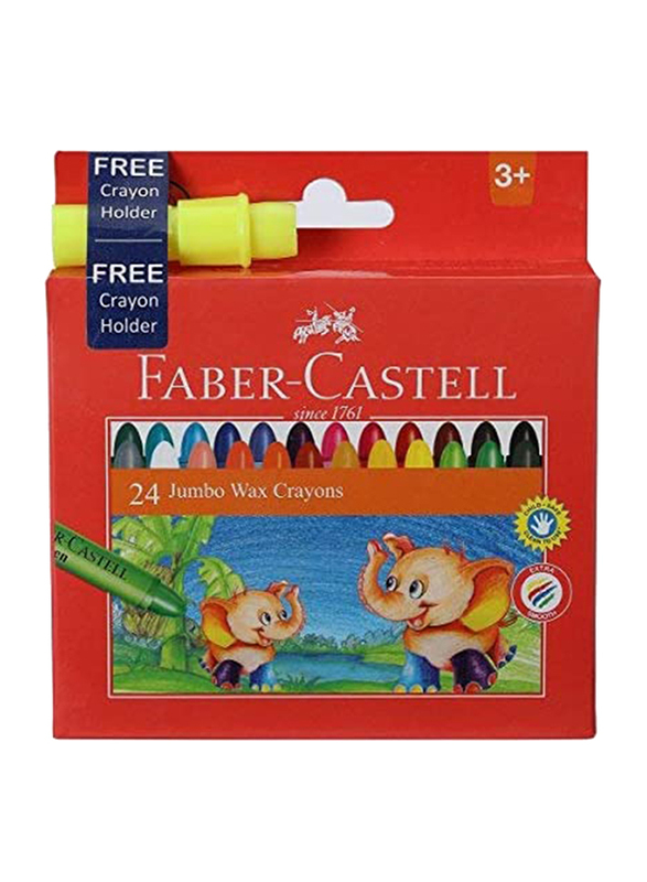 Faber-Castell Jumbo Wax Crayons, 24 Pieces, Multicolour