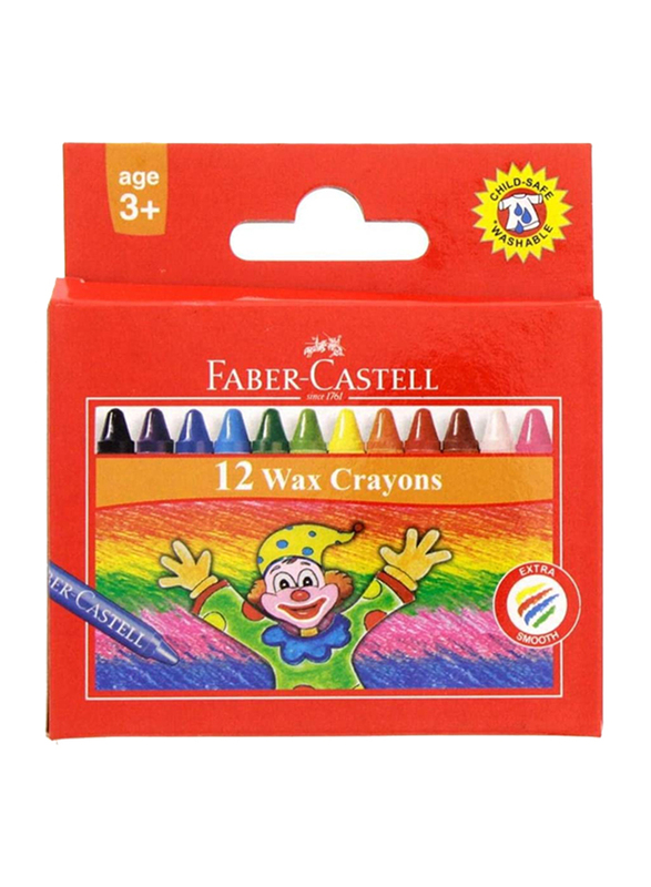 Faber-Castell Wax Crayons Set, 12-Piece, Multicolour