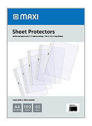 Maxi Sheet Protector, A4 Size, 60 Micron, 100 Pieces, Clear