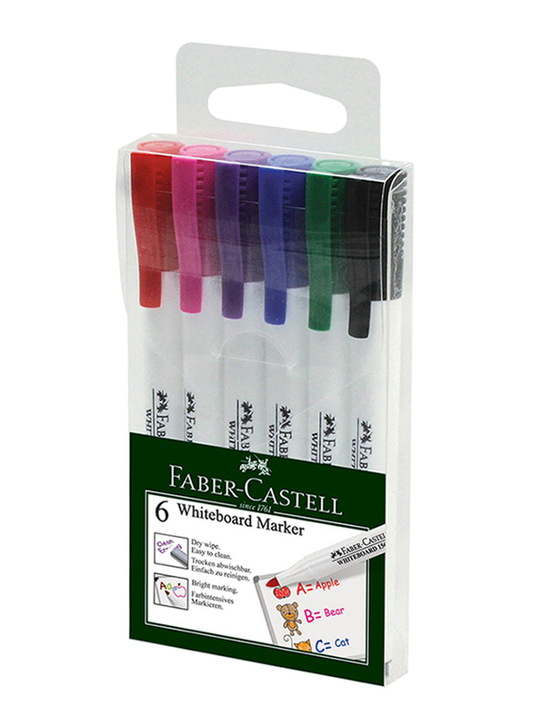 فابر كاستل مجموعة أقلام سبورة بيضاء مكون من 6 قطع، متعدد الألوان