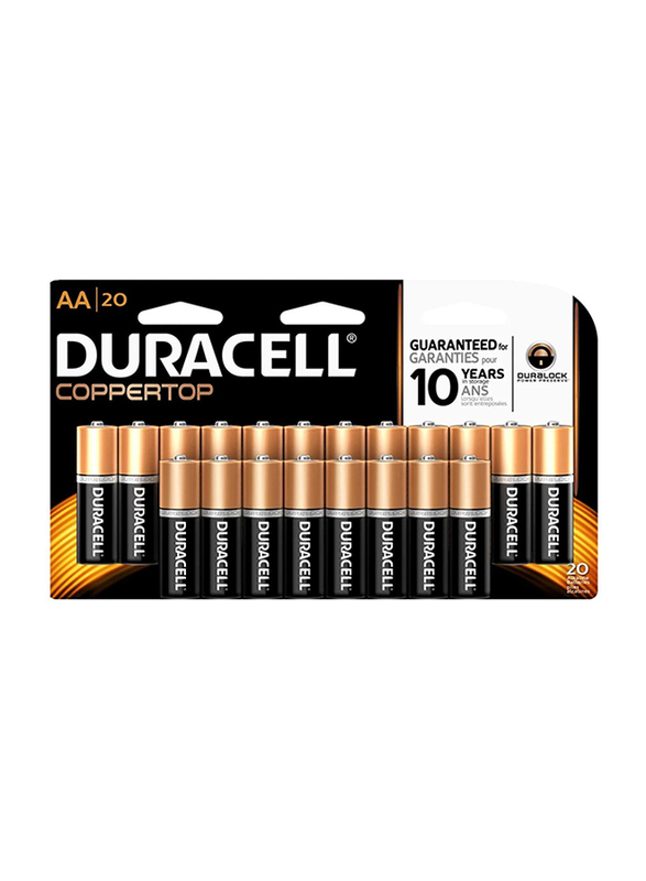 Duracell AA Batteries for Cameras 1.5-2 Ampere, 20-Piece, Black/Gold