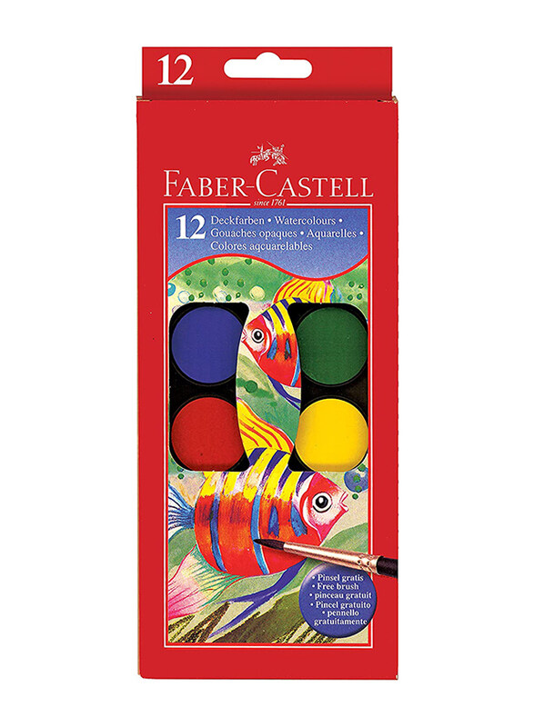 

Faber-Castell 12-Piece Watercolours Paint Set with Paint Brush, Multicolour