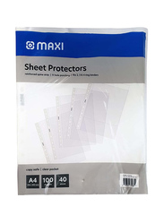 Maxi Sheet Protector, A4 Size, 40 Micron, 100 Pieces, Clear