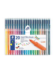 ستيدلر تريبلس طقم أقلام ملونة برأس فايبر، 20 قطعة، متعدد الألوان