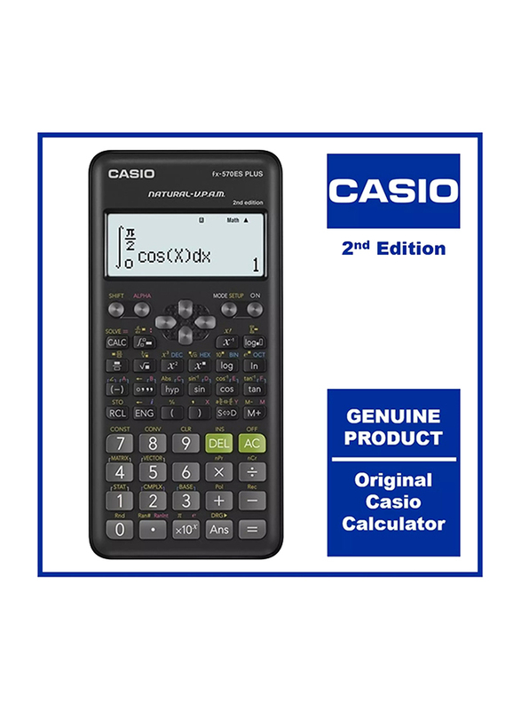 Casio FX-570ES Plus 2nd Edition Scientific Calculator, Black