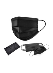Medone Premium 3-Layer Face Mask, White/Black, 100-Pieces