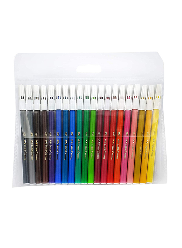 Faber-Castell Fiber Tip Felt Colouring Pens, 20-Piece, Multicolour