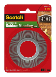Scotch Outdoor Permanent Exteriors Mounting Tape, 25.4mm x 1.5Meters, Red
