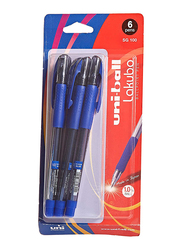 يوني بول مجموعة أقلام حبر جاف لاكوبو من 6 قطعن أزرق