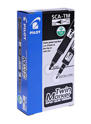 Pilot SCA-TM Twin Point Marker Set, 12 Pieces, Black