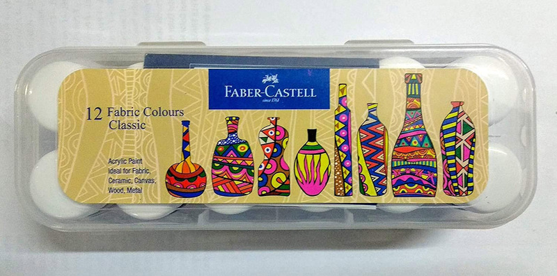 Faber-Castell Classic Fabric Colour Set, 120ml x 12 Pieces, Multicolour
