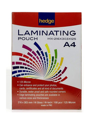 Hedge High Gloss Durable Clear Laminating Pouch, 100 Sheets, A4 Size, Clear