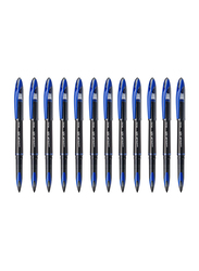 يوني بول مجموعة أقلام كرة دوارة UB-188 من 12 قطعة، 0.5 مم، أزرق