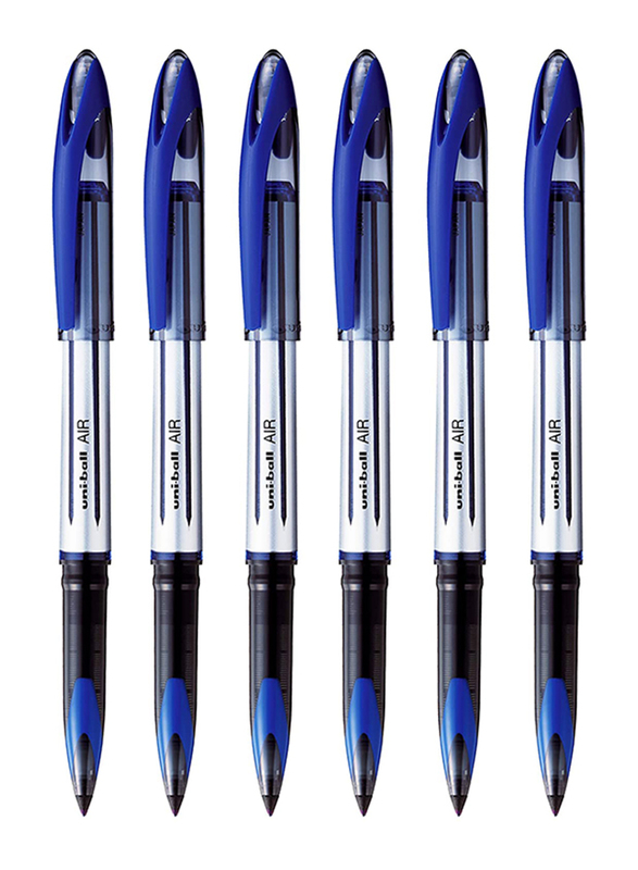 Uniball 6-Piece Air Medium Rollerball Pen Set, 0.7mm, UBA188L, Blue