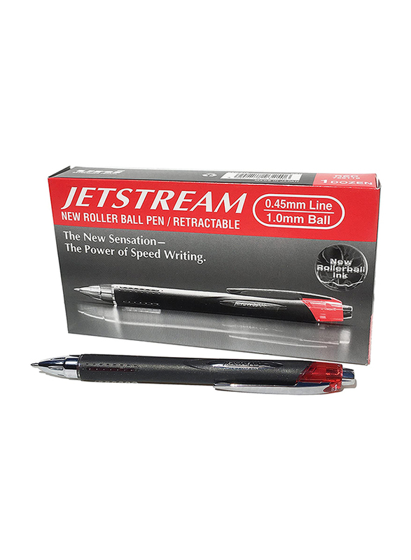 Uniball 12 Pieces Jetstream SXN-210 RT Ballpoint Pens, 1mm, Red