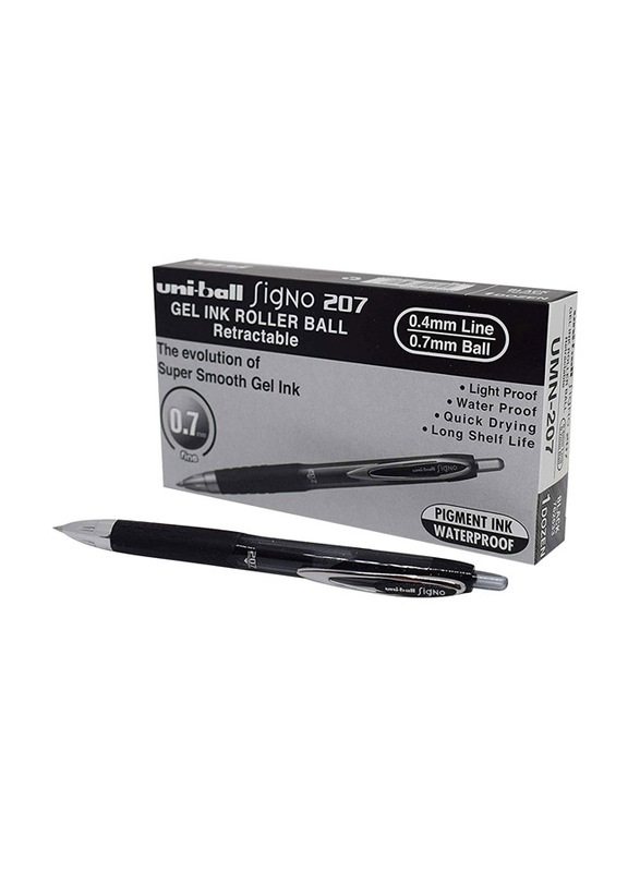 Uniball 12-Piece Signo UMN207 Rollerball Retractable Pen Set, Black