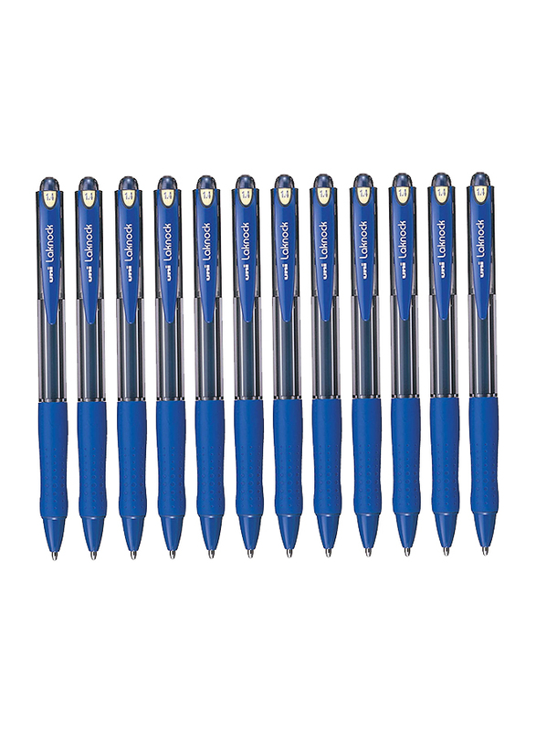 Uniball 12-Piece Laknock Extra Wide Ballpoint Pen Set, 1.4mm, Sn100/14 B, Blue