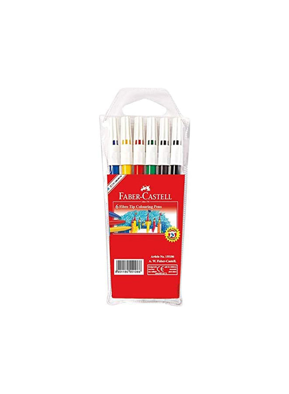 Faber-Castell Fibre Tip Coloring Pen, 6-Piece, Multicolour
