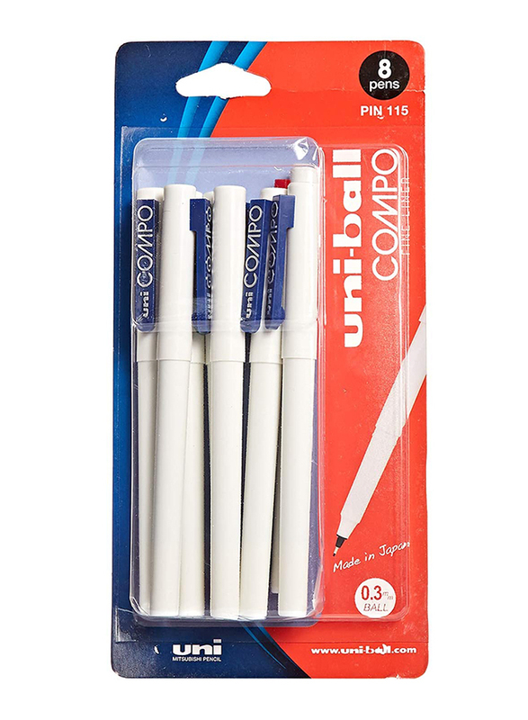 Uniball 8-Piece Compo Ballpoint Pen Set, Blue
