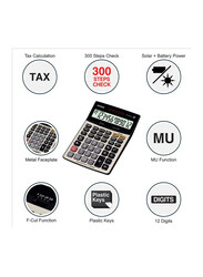 Casio DJ-220D Plus Desktop Calculator, Silver/Black