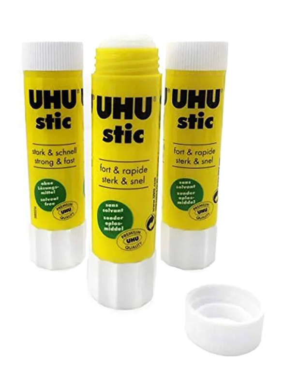 UHU Glue Stick Set, 3 Pieces, Clear