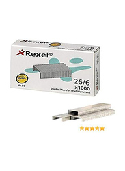 Rexel Staple Pin Box, 26/6 x 1000, 20 Pieces, Silver